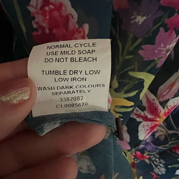 EShakti floral button front tunic women’s size Large-14 - Picture 9 of 10